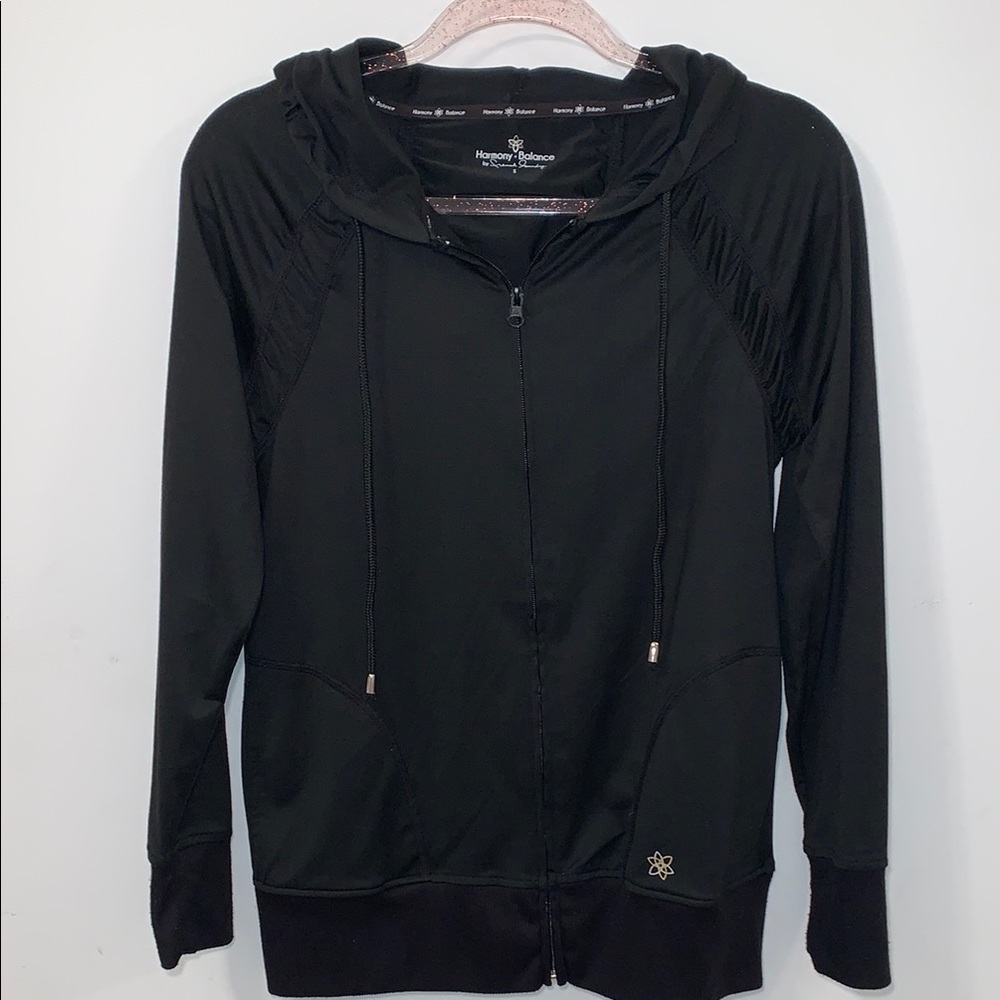 Harmony Balance Hoodie with Zip Front and Pockets.